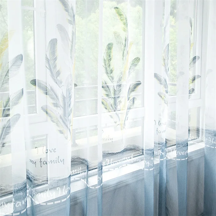 Color 2 Tulle Современные скандинавские украшения дома шторы фиолетовые Перья затемненные шторы для гостиной спальни пол окна шторы T272#4 - Цвет: Color 2 Tulle