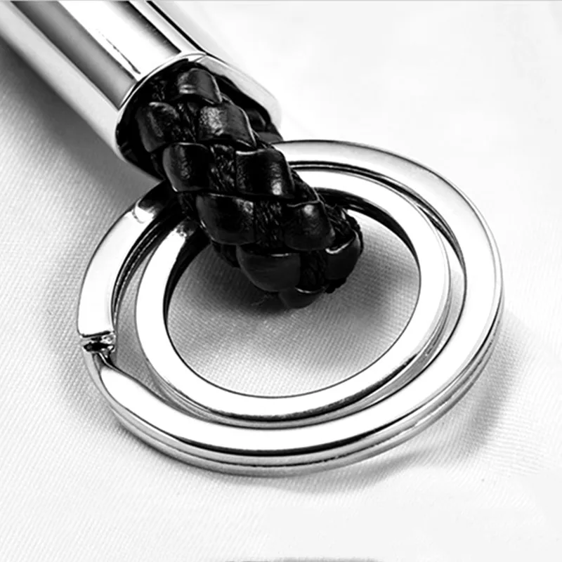 Новинка брелок из кожаной веревки для автомобиля брелки ручной работы двойной