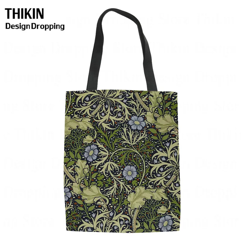 THIKIN William Morris Pimpernel с принтом для девочек-подростков Льняная сумка-тоут сумки Для
