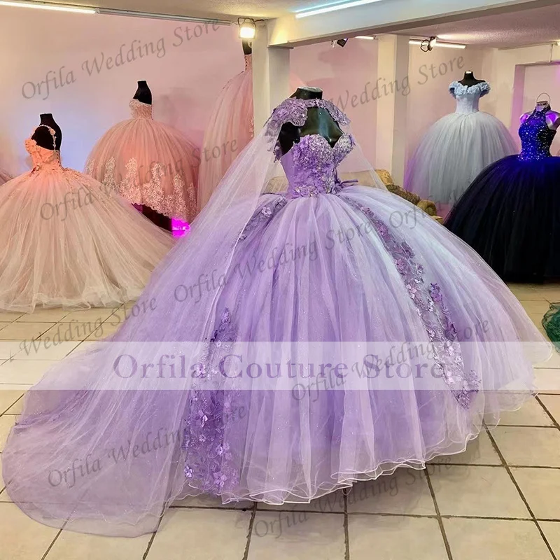 

Светильник-фиолетовые платья для Quinceanera, маскарадное Пышное Бальное платье, платья для выпускного вечера с деформацией, милые платья для 16 15...