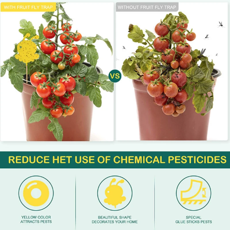 Двусторонняя клейкая доска в форме желтой бабочки для растений цветов и овощей