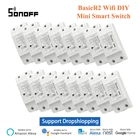 Интеллектуальный выключатель света SONOFF BasicR2 Беспроводной Wi-Fi таймер DIY Мини умный переключатель для eWelink дистанционного Управление автоматизации, совместимый с Alexa Google Home
