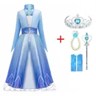 Детские костюмы для девочек, платье Снежной королевы, Эльзы, принцессы, Анны, Эльзы 2, 2021