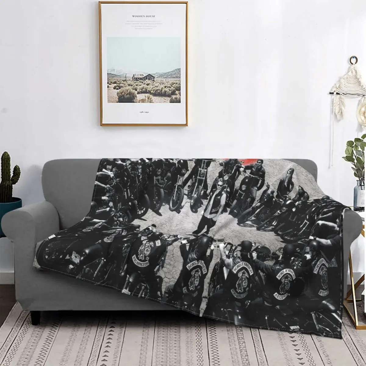 

Sons Of Anarchy Blankets Velvet Print Jax Teller Crime Breathable Super Warm Throw Blanket for Sofa Office Bedspread
