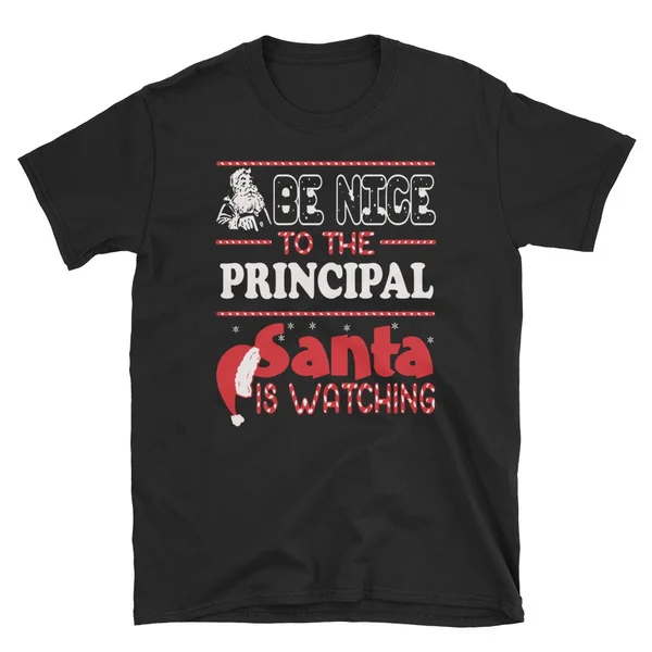 

Be Nice To The Principal Christmas Best Family T-Shirt