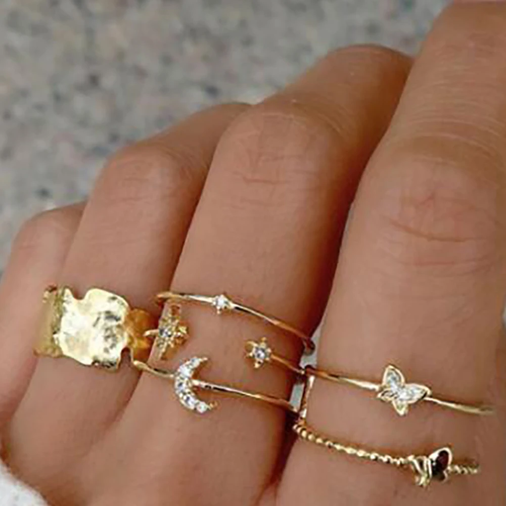 Набор колец в стиле хип-хоп/Рок женских ювелирных изделий из металла