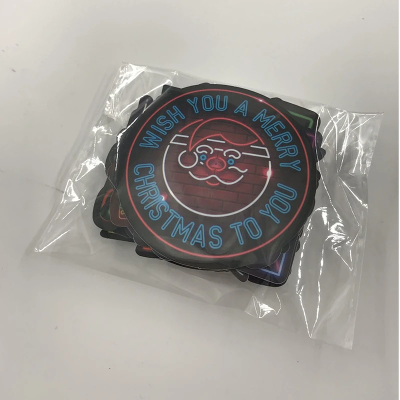 Наклейки неоновые серии 50 шт./компл. стикеры с Санта Клаусом для рисования