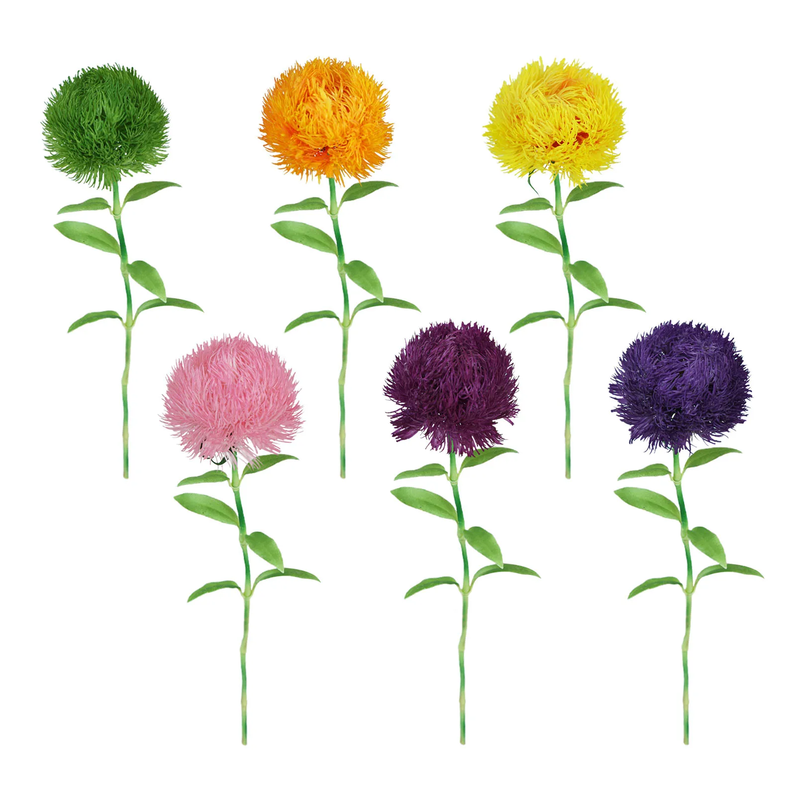 3pcs Green Carnation Flower Arrangement Home Decoration Fake Plants Photography Props
