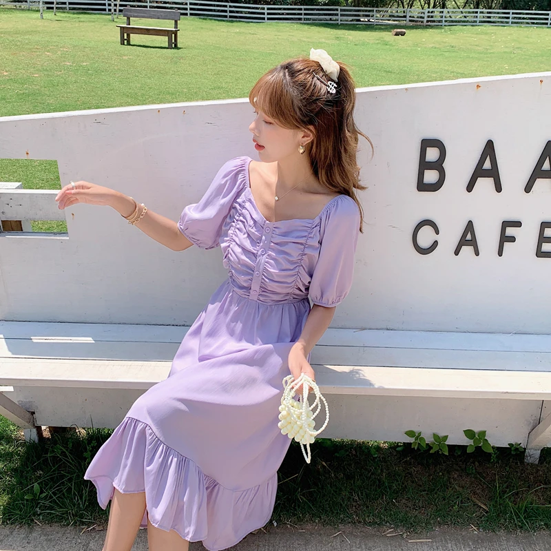 Женское вечернее платье с оборками повседневное элегантное фиолетовое или белое