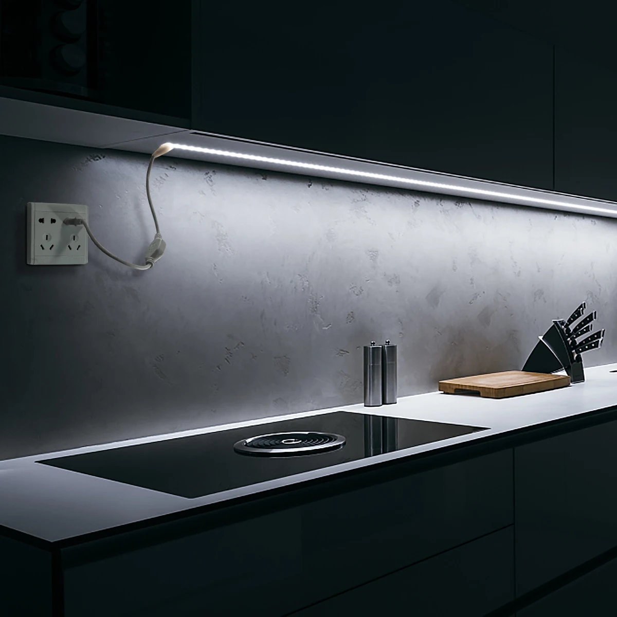 Светодиодная подсветка под шкаф 220V EU /110V US Plug 120 LEDs/M водонепроницаемый для кухни