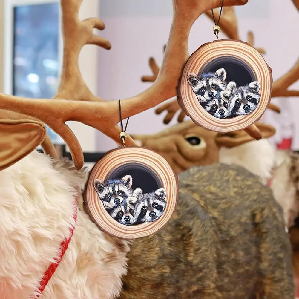 

3D Christmas Animals Hanging Ornaments, Personalised Family Christmas Xmas Tree Bauble Pendent Decoration Ornament Family 2021