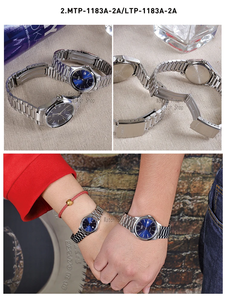 Мужские часы Casio Мужские часы Set Top Brand Роскошные женские часы Кварцевые наручные часы Спортивные мужские часы Водонепроницаемые женские часы Luminous Pair Design Model relogio feminino masculino reloj hombre