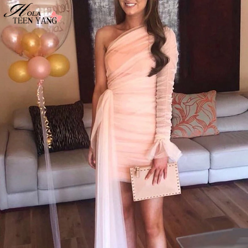 Вечернее платье HolaTeenYang женские сексуальные сетчатые драпированные Мини-платья с