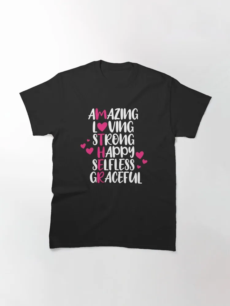 

Топы, футболка, Женская Удивительная, любящая, сильная, счастливая, самодельная, изящная, Классическая футболка