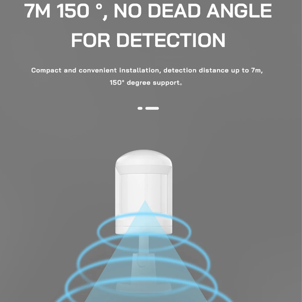 Смарт-датчик движения Tuya ZigBee с аккумулятором и датчиком дальность 7 м угол