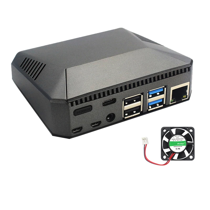 Raspberry Pi 4 Алюминиевый чехол металлический корпус крышка с охлаждающим вентилятором переключатель мощности теплоотвод для RPI 4B Модель B