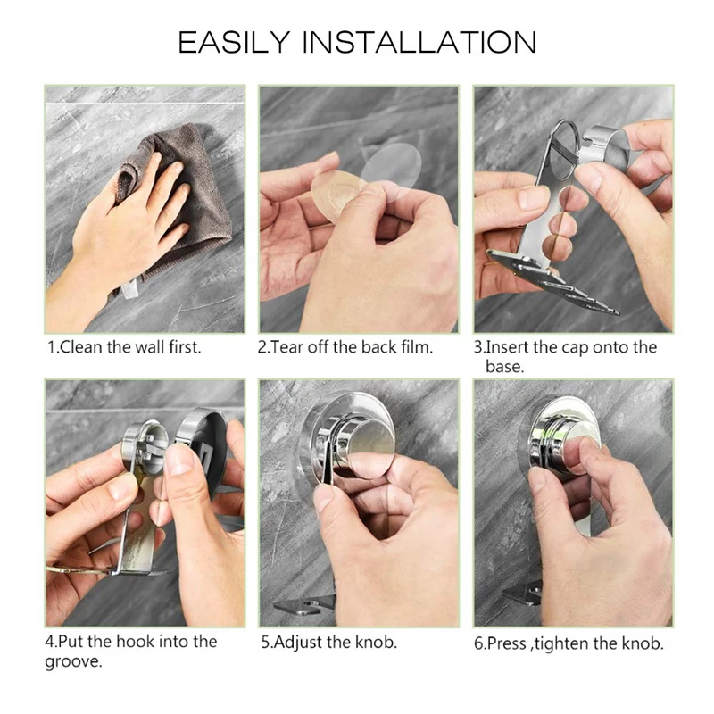 GOALONE Stainless Steel Toothbrush Holder Wall Mounted Suction Cup Mirror Reusable Bathroom Shower Accessories | Дом и сад