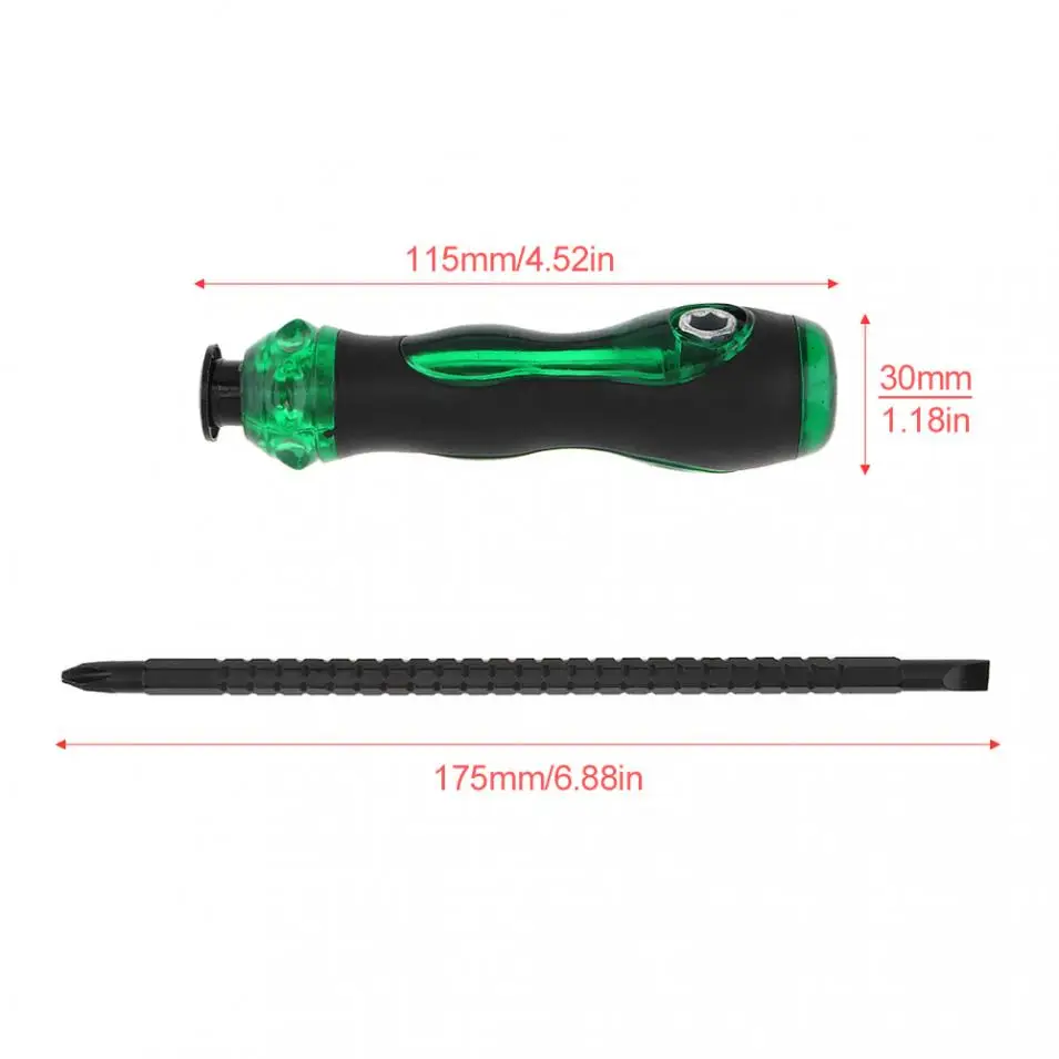 6 дюймов телескопическая трещотка отвертка двойной конец шлицевая Крестовая