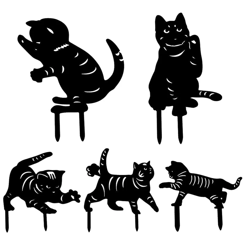 

Художественное украшение для кошек, садовое украшение для пола на газоне, акриловое украшение для улицы на дворе, фигурка кошки, напольное у...