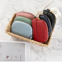 1pcs fashion womens wallet mini pu leather with zipper keychain handbag female coin purse short bag soft portable cards holder