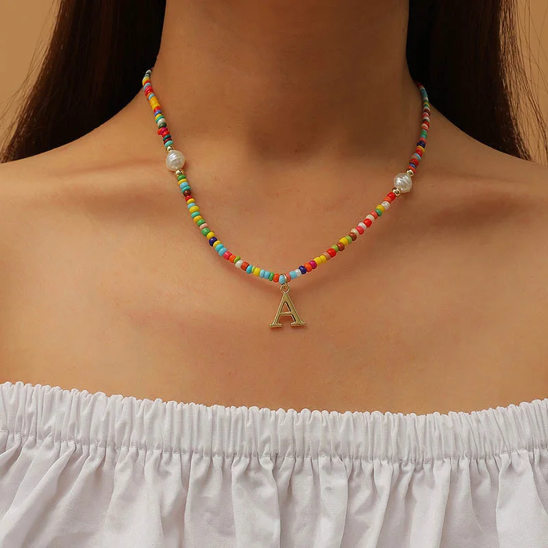 

New Colour Boho Water Pearl Necklace Color Soft Polymer Clay Beads Choker Necklace Beach Femme Jewelry Gift Trendy Necklace