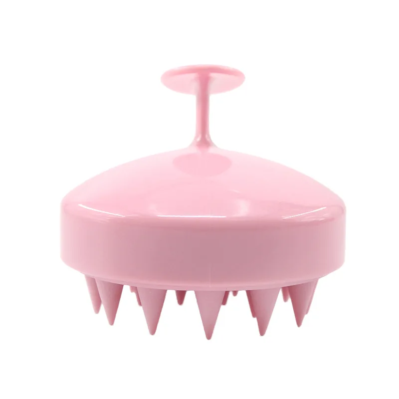 Pink 4 цвета ручной силиконовый шампунь для головы Массажная щетка для мытья душа расческа для волос мини-голова Меридиан Массажная расческа - Цвет: Pink
