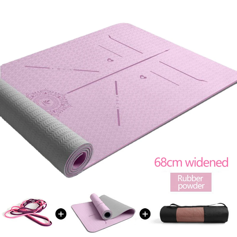 

183*68cm*6mm TPE Yoga Mat with Position Line Non Slip Carpet Mat For Beginner Environmental Fitness Gymnastics Mats