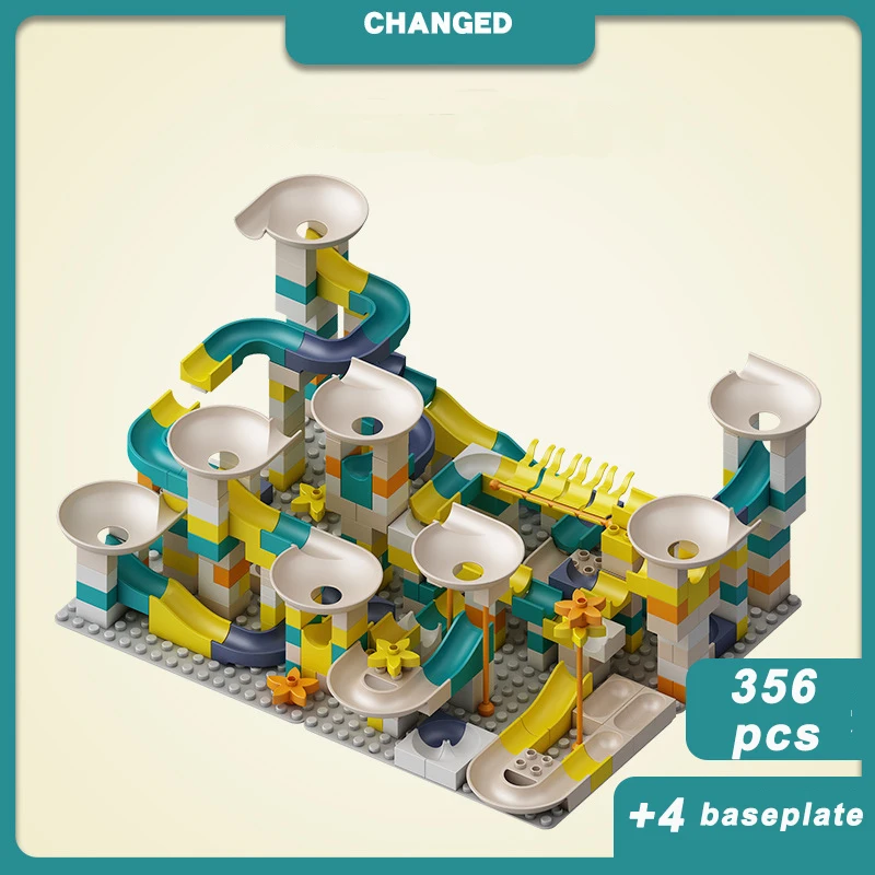 

89-396Pcs Marble Race Run Bricks Big Size Building Blocks Funnel Slide Blocks DIY Bricks Toys For Children Girls