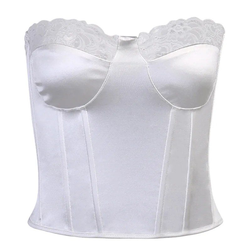 

Fashion Lace Tight Word Fishbone Strapless Render Pure Color That Wipe A Bosom Sexy Wrapped Chest Female