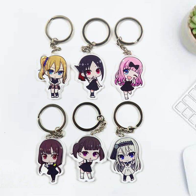 

2020 Anime Kaguya-sama: Love Is War Keychain Fujiwara Chika Shinomiya Kaguya Miko Iino Hayasaka Ai Shirogane Kei Acrylic Keyring