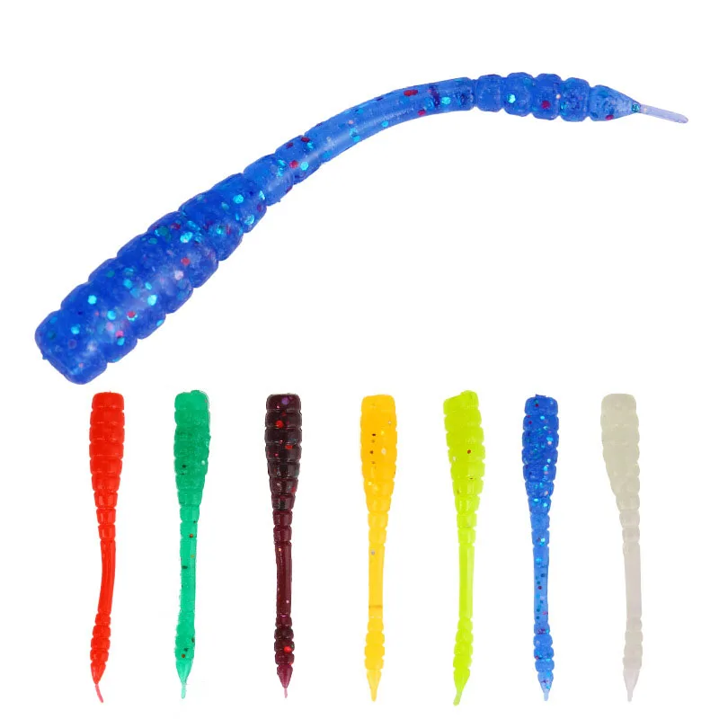 

10Pcs Soft Fishing Lures Worm Baits Wobble Worm baits 45mm 0.4g Silicone Lure artificial Easy Cleaner Fishing 4.5cm