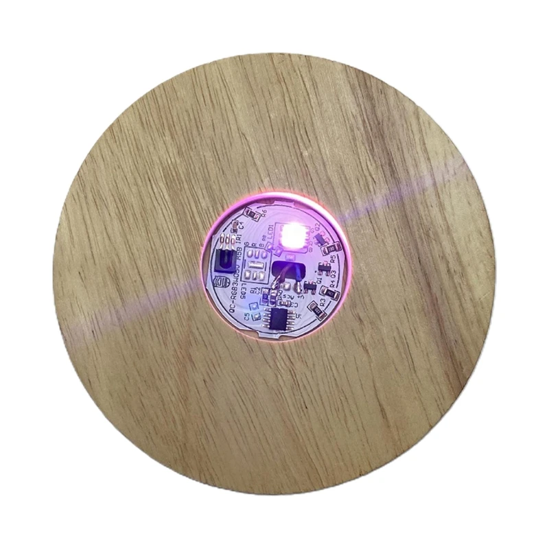 

1 PC Touch Control Wood LED Night Lamp Base Crystal Crafts Glass Decoration Luminous Base Crafts Natural Wood Processing