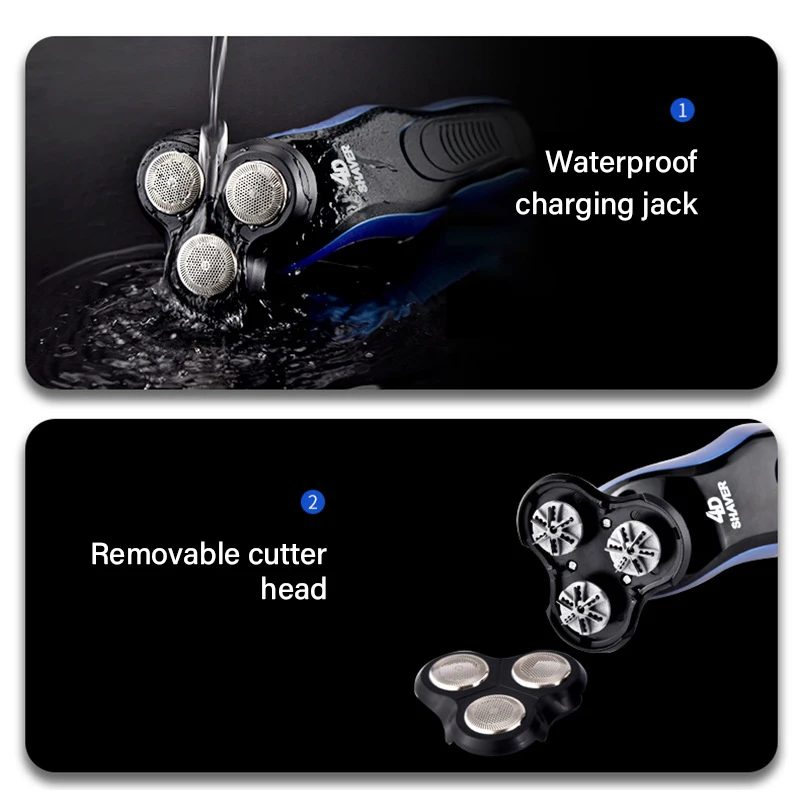 Электробритва Мужская аккумуляторная 4 в 1 с 3 лезвиями | Бытовая техника