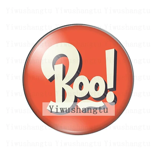 Фотошон для Хэллоуина круглый стеклянный кабошон с плоской задней поверхностью