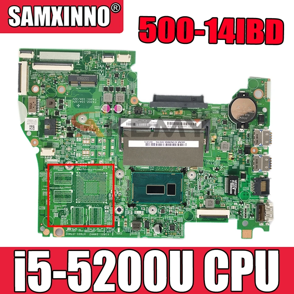 

for Lenovo YOGA 500-14IBD Flex 3-1470 notebook motherboard 14217-1M 448.03N03.001M with i5-5200U CPU tested 100% Mainboard