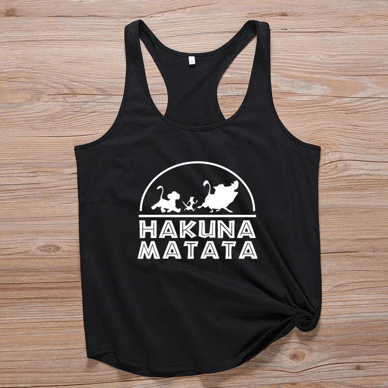 Женская Винтажная футболка с надписью Hakuna Matata милый топ рисунком льва короля