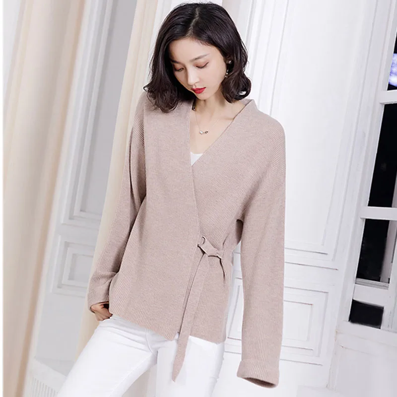 Knitted Women Fall Cardigans Sweater Long Sleeve V-neck Autumn Female Cardigan Open Stitch Fashion Knitwear Outwear Femme Coat |