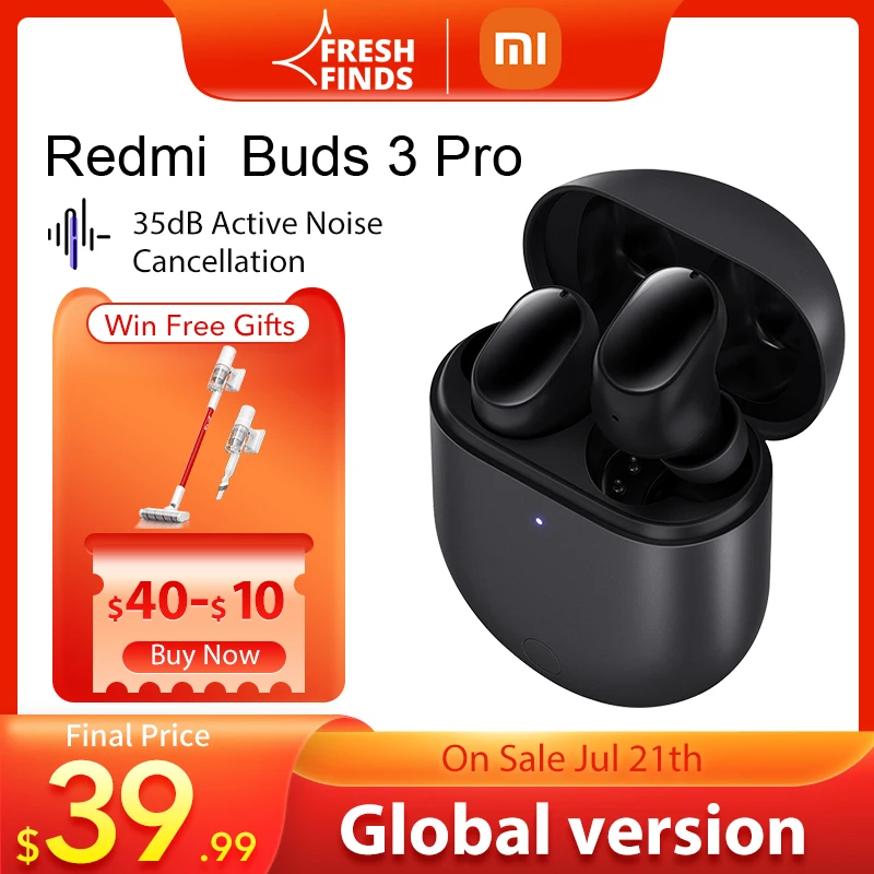 Беспроводные наушники Xiaomi Redmi Buds 3 Pro, TWS, Bluetooth, 35 дБ