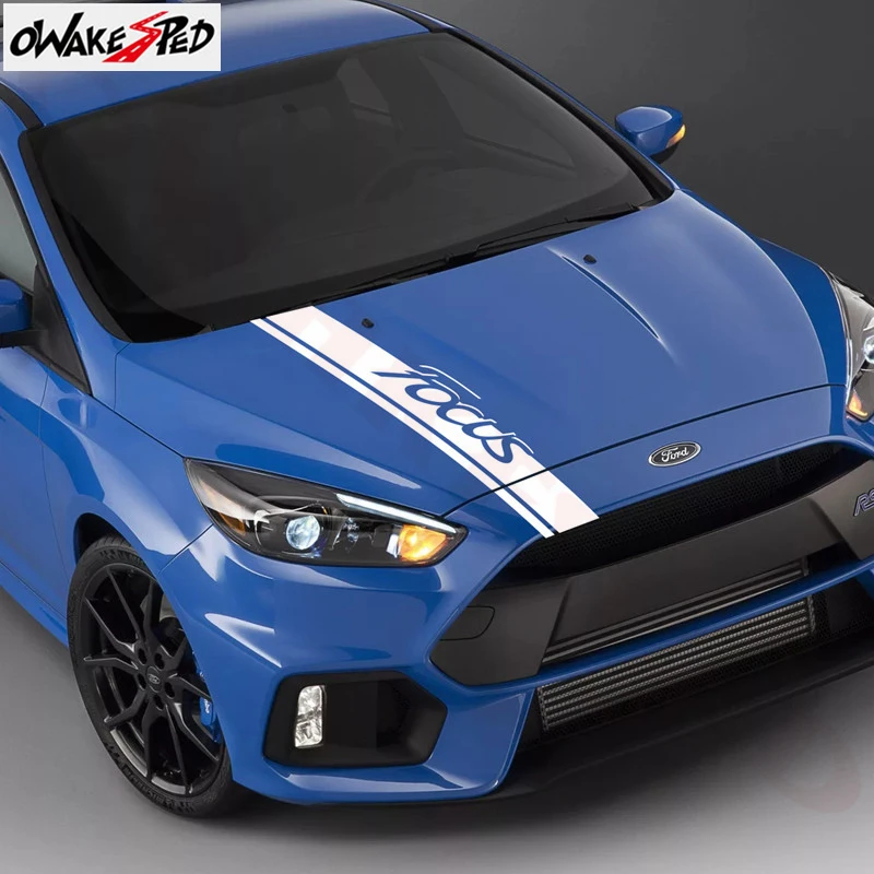 Наклейки на капот автомобиля полоски для Ford Focus 2 3 MK2 MK3 спортивные виниловые