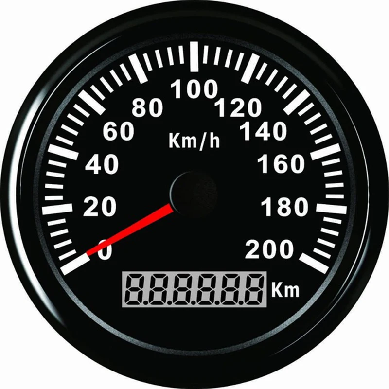 Водонепроницаемый Спидометр 85 мм 200 км/ч с GPS-антенной красная подсветка для