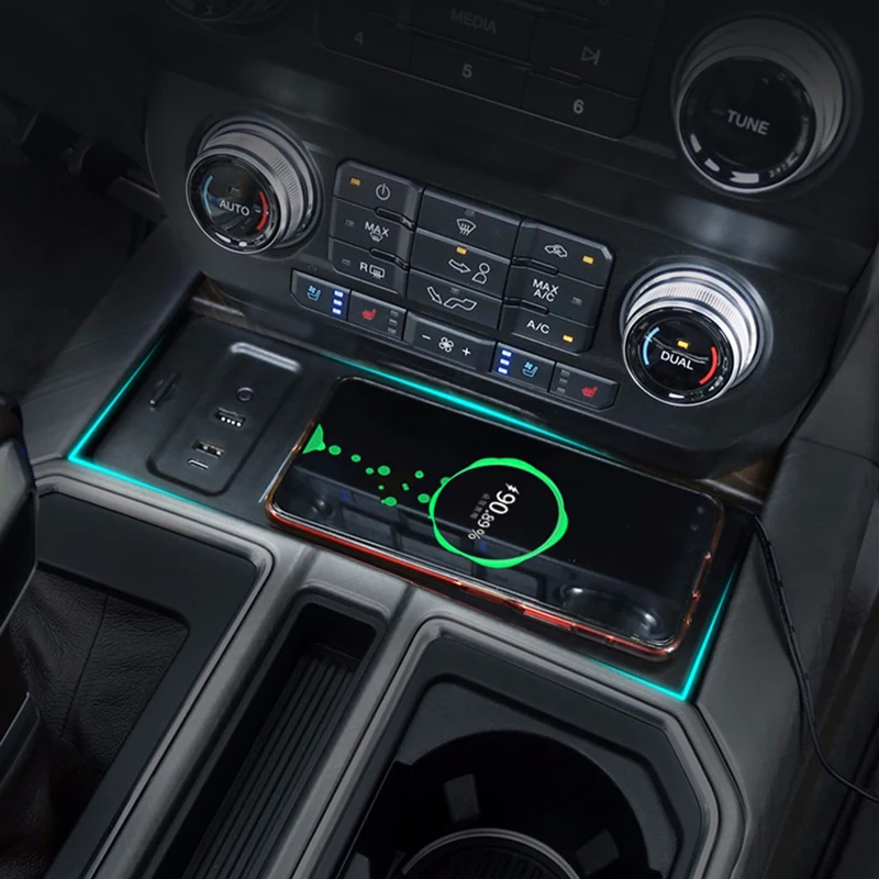 Автомобильное беспроводное зарядное устройство QI для Ford F150 2017 2018 2019 2020 15 Вт