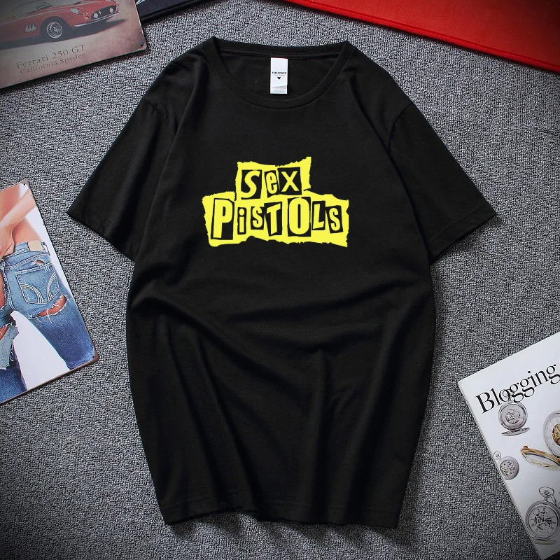 New Summer Fashion Streetwear Man Tshirt Punk Rock Sex Pistols T Shirt For Men Top Cotton Short sleeve O Neck Unisex T-shirt