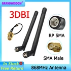 GRANDWISDOM 1-2 шт. 868 МГц антенна 3dbi sma мама 915 МГц lora модуль lorawan антенна ipex 1 SMA Штекерный Удлинительный кабель