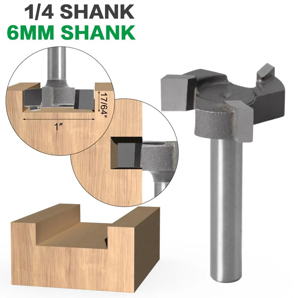 

6 мм хвостовик 1/4 хвостовик 3 зубца Т-образная фреза фрезерный станок с ЧПУ фрезерование прямой кромки долбежный фреза режущая ручка для деревообработки