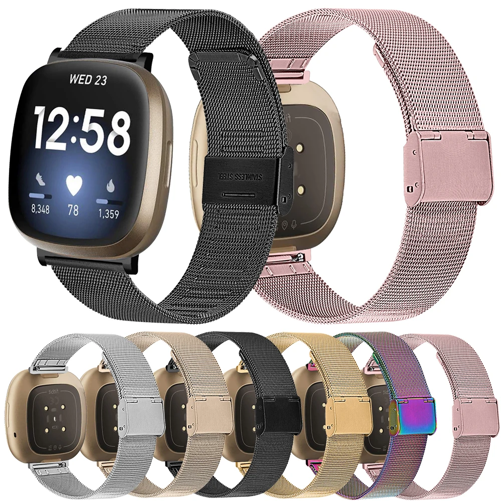 Сетчатый Браслет Essidi 2021 Миланская петля для Fitbit Versa 3 2 1 Lite ремешок часов из