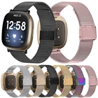 Сетчатый Браслет Essidi 2021 Миланская петля для Fitbit Versa 3 2 1 Lite, ремешок для часов из нержавеющей стали, ремешок для наручных часов Fitbit Sense Correa