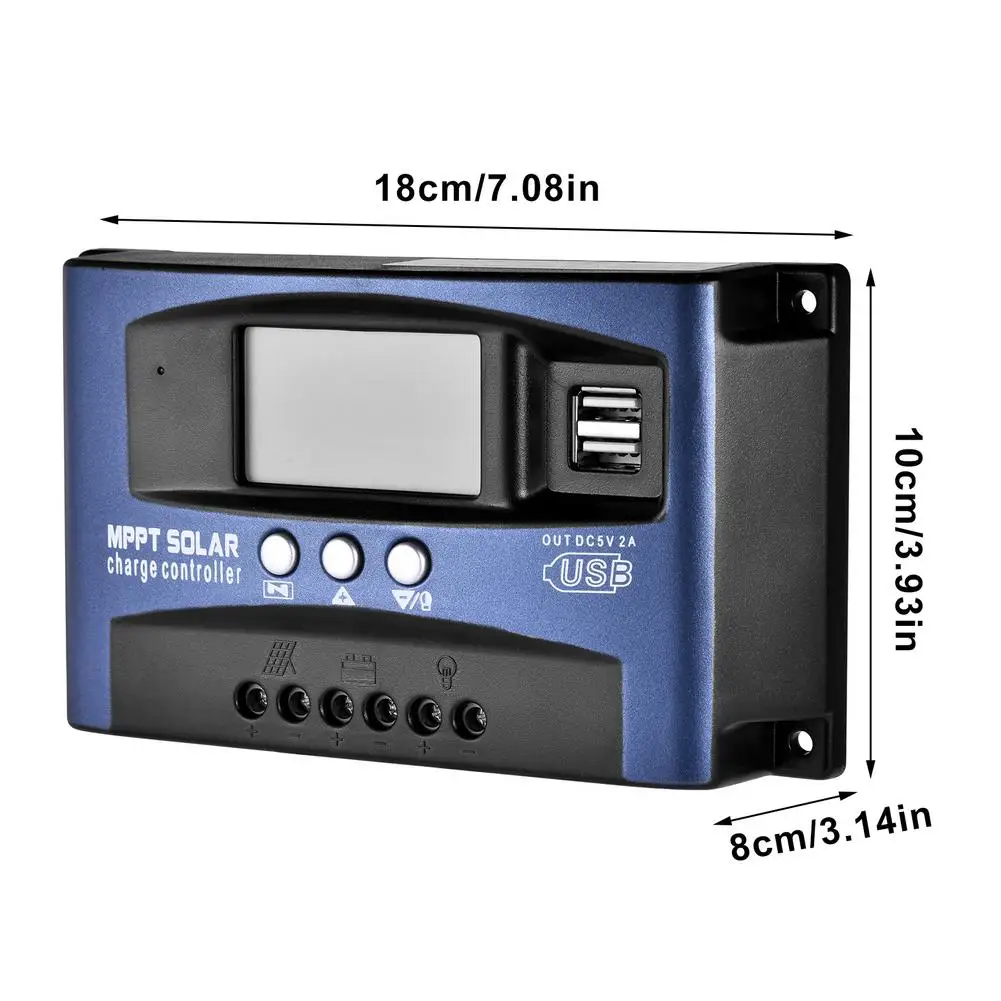Контроллер заряда солнечной батареи 150 А/100 А/80 А/60 А/50 а/30 А MPPT PWM USB Регулируемый