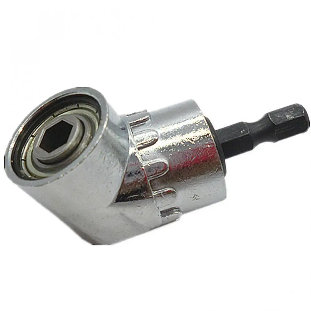 

105 Degrees Angle Extension 1 / 4 Inch Universal Silver Hex Drill Bit Angle Driver Screwdriver Magnetic Socket Holder
