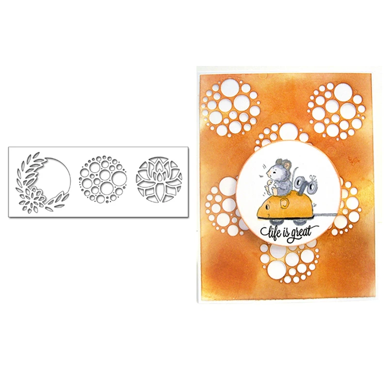 3 шт./компл. металлические режущие штампы в виде полых пузырьков Листьев трафарет