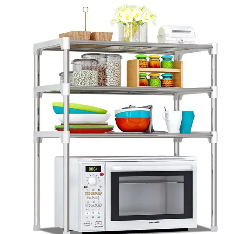 

Полка для Полочка для микроволновой печи, кухонная полка для специй, многофункциональная кухонная полка для хранения, органайзер для ванно...